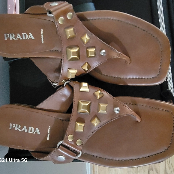 Genuine Prada Studded Sandals - Picture 2 of 6